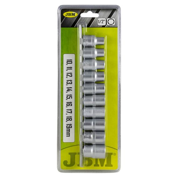 Набір біт 10 шт 10,11,12,13,14,15, 16, 17, 18,19mm. Набір біт (10 шт) (6-ти гранних, з поглибленням 1/2")