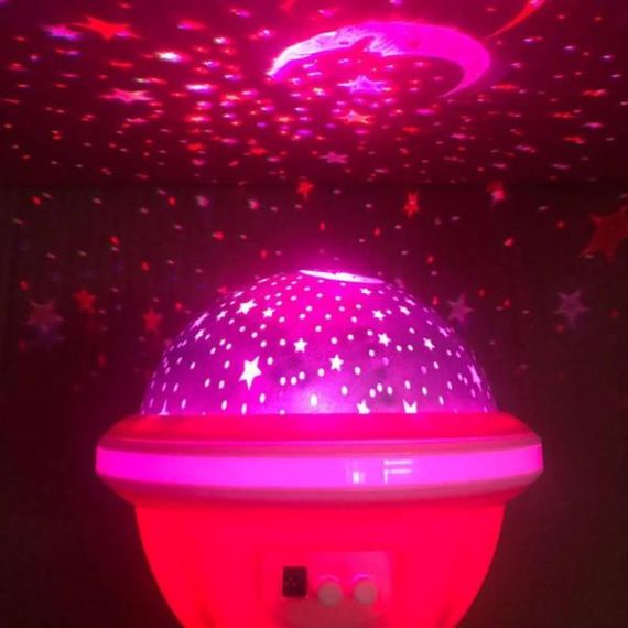 Ночник проектор звездное небо вращающийся UFO Star Master Dream Розовый