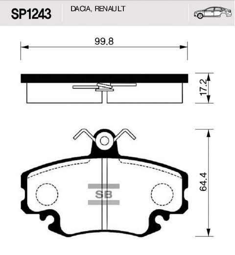 Колодки передні гальмівні Logan, Hi-Q (SP1243) (7701210142) | Зображення 2