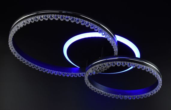 Люстра світлодіодна стельова LED світильник для квартири на стелю лед з пультом 26522 Чорний 12х40х61 см. | Зображення 5