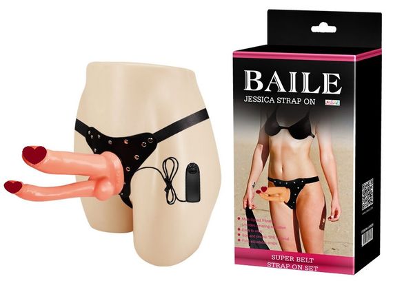 Женский анально-вагинальный страпон с вибрацией - Jessica, BW-022029 Sex Aura