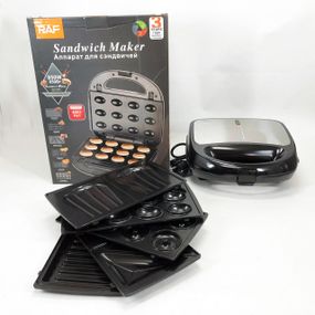 Бутербродниця електрична RAF R.541 6 в 1 850 Вт, Електрогриль для дому, Бутербродниці для дому UM-45