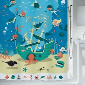 Шторка для ванної та душу Spirella Pirates 180x200 см, водовідштовхувальна поліестер, 10.20161