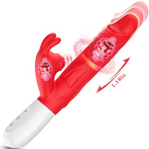 Вібратор B-Series Silicone Vibrator, силіконовий, 10 thrusting and7 Flapping Sex Aura | Зображення 1