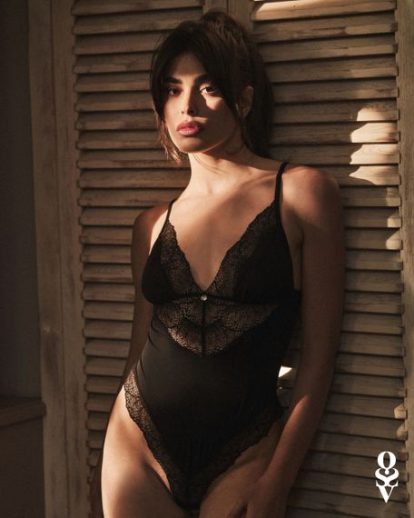 Боді з мереживом Obsessive Lobellis Чорне M/L | Зображення 3