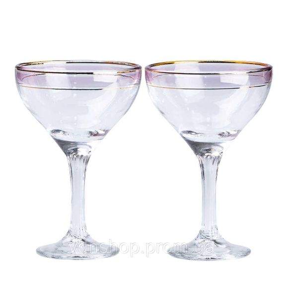 Набір келихів для коктейлів 2 штуки по 290 мл, рожеві HP546
