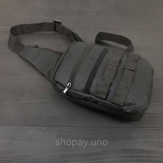 Тактична сумка‑кобура Cordura 1000D, чорна, 6 кишень, швидкий доступ, слінг через плече, чоловіча кроссбоді | Зображення 9