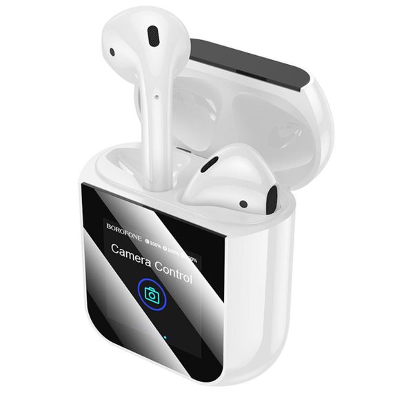 Беспроводные наушники BOROFONE BW86 Brocade true wireless BT headset with touch screen White | Зображення 3