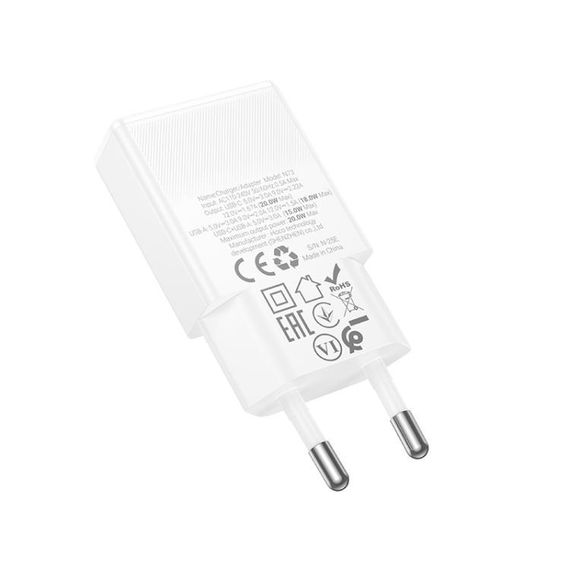 СЗУ HOCO N73 110-240V, PD20W+Q3.0, USB+Type-C, White | Зображення 1