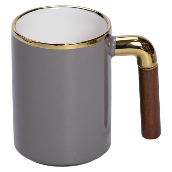 Набір із шести сірих чашок на металевій підставці (400 мл) | Зображення 2