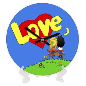 Часы настенные круглые Love синие 18 см (CH18_P_15S073)