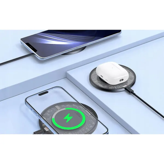 Бездротовий зарядний пристрій Baseus Simple 2 Wireless Charger з технологією Qi 15W Чорний | Зображення 6