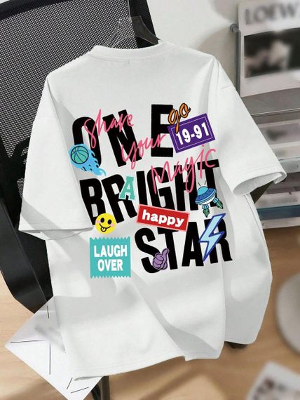 Футболка мужская с принтом повседневная M Белая