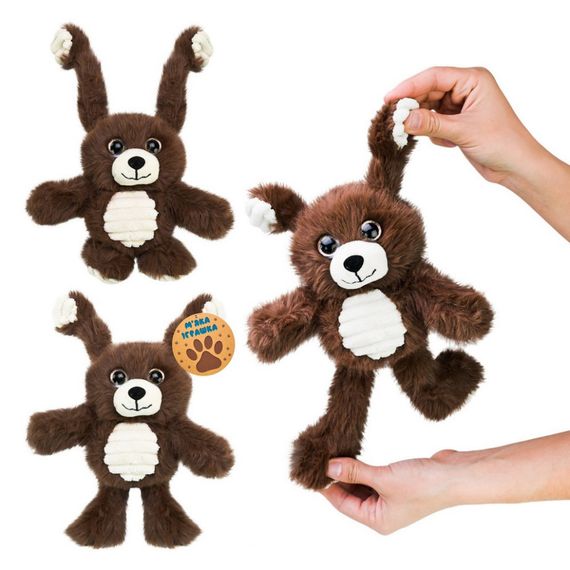 Детская мягкая игрушка-тянушка "Медвежонок" MJ2406 размер 30 см | Зображення 1