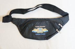 Сумка поясная бананка 4Profi с принтом "Слава Україні" черная с двумя отделениями