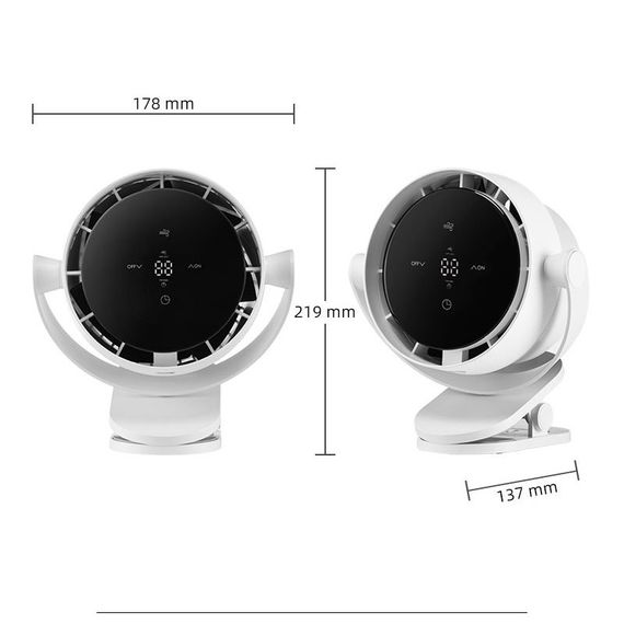 Настільний вентилятор F7 з затискачем 4000mAh White | Зображення 7