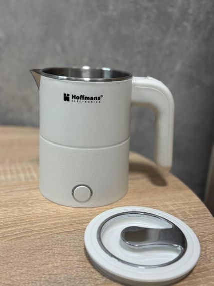 Электрочайник Hoffmans HM-2561 компактный 0,8л металл и пластик скрытый нагревательный элемент 1000 Вт Белый | Зображення 6