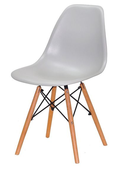 Стул обеденный пластиковый на буковых ножках Nik N Eames DSW, цвет сиденья Серый 10