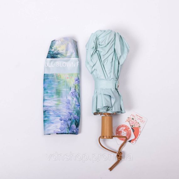 Зонт механический с принтом надежный из полиэстера диаметр 99 см Голубой HP-23-3BL | Зображення 4