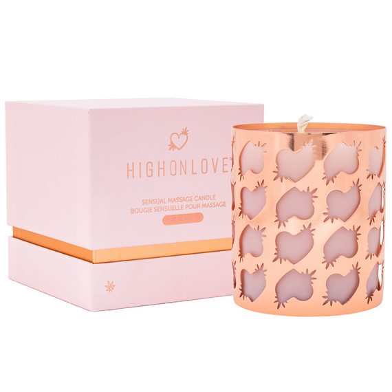 Масажна свічка з ароматом троянди HighOnLove Sensual Massage Candle, 250 мл (Канада) sexstyle