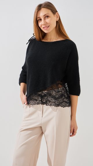 Джемпер однотонний жіночий Pomella 2661 One Size Чорний shop (2000999492754)