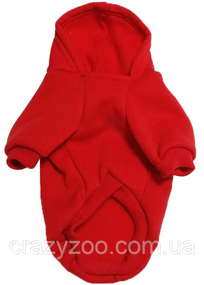 Худі для собак та котів EcoToys Red M червоне A: 26 см B: 34 см C: 26 см 7059