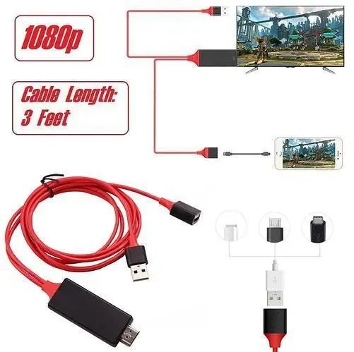 Конвертер видео MHL HDMI G02 (на TYPE-C, на MICRO, на IPHONE) 1м | Зображення 1