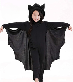 Дитячий костюм кажана, летючої миші комбінезон з капюшоном крилами печатками для Хеловіну карнавалу ранковий на 115-130см 6-9років