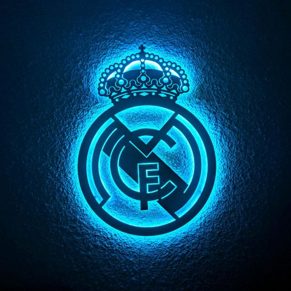 Панно декоративне картина на стіну емблема Реал LED 16 кольорів телефон 600х435 acr-p000049 | Зображення 1