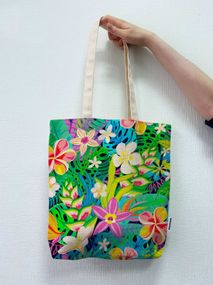 Екосумка шопер 4Profi "Exotic Flowers" двунитка (хлопок) біла 23812