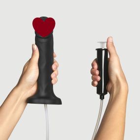 Фалоімітатор, що кінчає Strap-On-Me Squirting Cum Dildo Realistic Black, діам. 3,9 см, силікон Sex Aura
