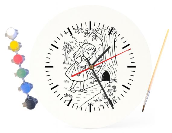 Детский набор для творчества часы-раскраска Алиса в Стране чудес (Льюис Кэрролл) 30 см (Г0008) | Зображення 2