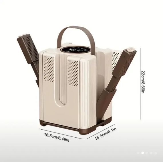 Сушилка для обуви, электросушилка на 3 пары с таймером от 30 до 120 минут быстрой сушки ботинок с ультрафиолетом, вертикальная с | Зображення 3