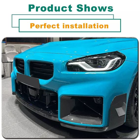 Накладка на передній бампер Lip V1 (для G87, Карбон) для BMW 2 серія G42 2021- рр | Зображення 1