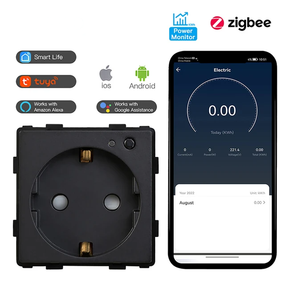 Умная розетка BSEED Zigbee, розетка для монитора мощности совместимость Tuya Smart Life Черный (sv3731bl)