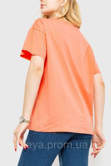 Футболка жіноча однотонний колір кораловий розмір L-XL FA_007187 | Зображення 3