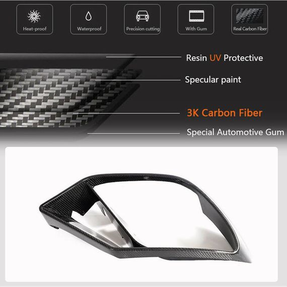 Вставки в бампер (для GT43/GT50/GT53 2018-2022, Карбон) для Mercedes AMG GT 4 X290 2018- рр | Зображення 2