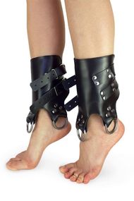 Поножи манжеты для подвеса за ноги Art of Sex Leg Cuffs For Suspension из натуральной кожи, Черный, One Size