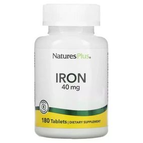 Витаминно-минеральный комплекс Natures Plus Железо, 40 мг, Iron, 180 таблеток (NAP-03420)
