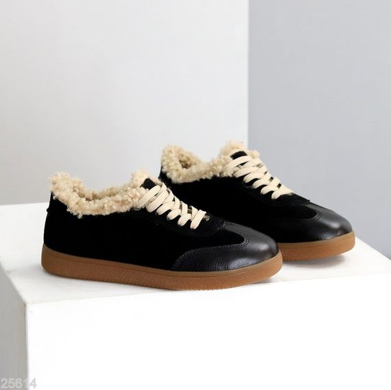 Шикарні чорні кросівки утеплені натуральна шкіра + замша | Зображення 2
