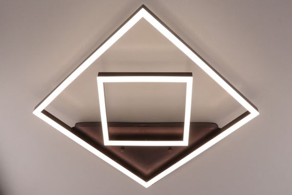 Люстра світлодіодна стельова LED світильник для квартири на стелю лед з пультом 25579 Коричневий 7х48х48 см. | Зображення 1