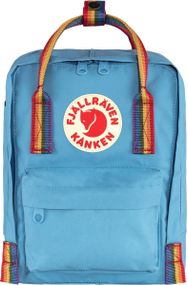 Рюкзак Fjallraven Kanken Rainbow Mini. Air blue/rainbow pattern