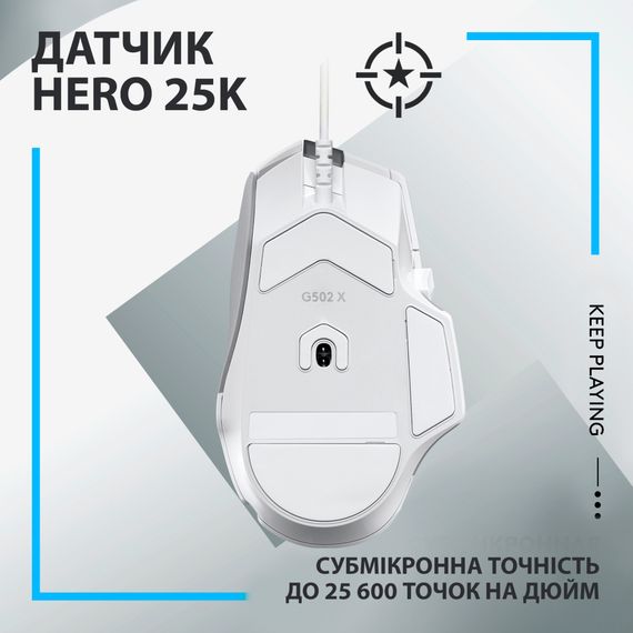 Мишка Logitech G502 X USB White (910-006146) | Зображення 3