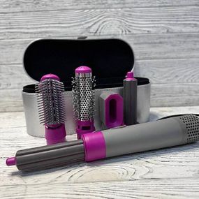 Стайлер для волосся з іонізацією 5в1 у кейсі Сріблястий Hair Brush
