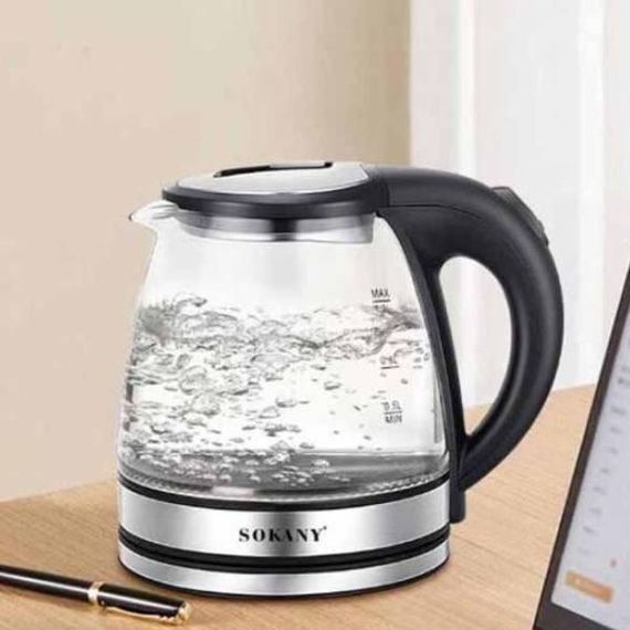 Электрочайник стеклянный с подсветкой 1.2 л 1500В Sokany SK-SH-1059