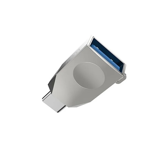 Адаптер Hoco UA9 OTG переходник USB 3.0 Type-C to USB - Silver | Зображення 1