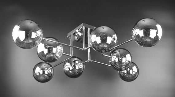 Люстра стельова на 8 лампочок 26162 Хром 20х88х88 см.