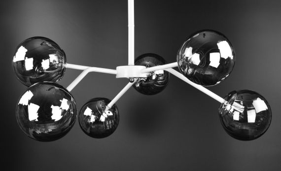 Люстра стельова на 6 лампочок 26488 Білий 25-63х65х65 см. | Зображення 2