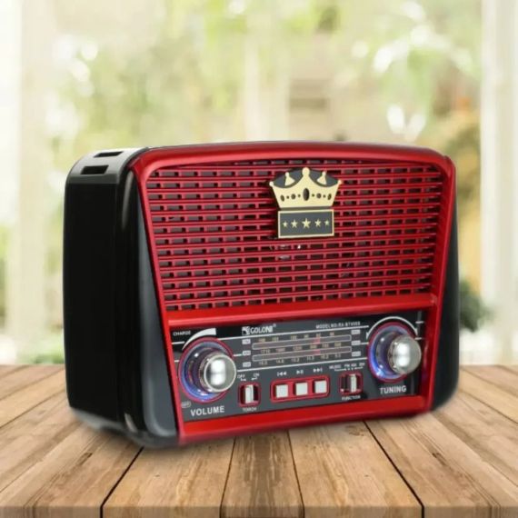 Радіоприймач акумуляторний з Bluetooth, MP3 і ліхтариком, Golon RX-BT455S AM/ Портативне радіо | Зображення 1