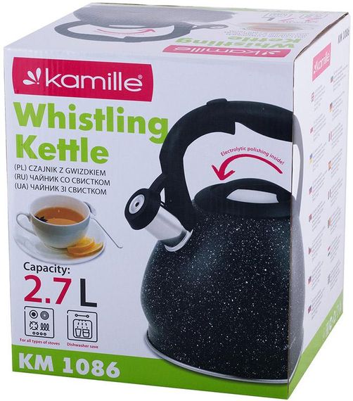 Чайник Kamille Whistling Kettle Marble 2.7л з нержавіючої сталі зі свистком | Зображення 6